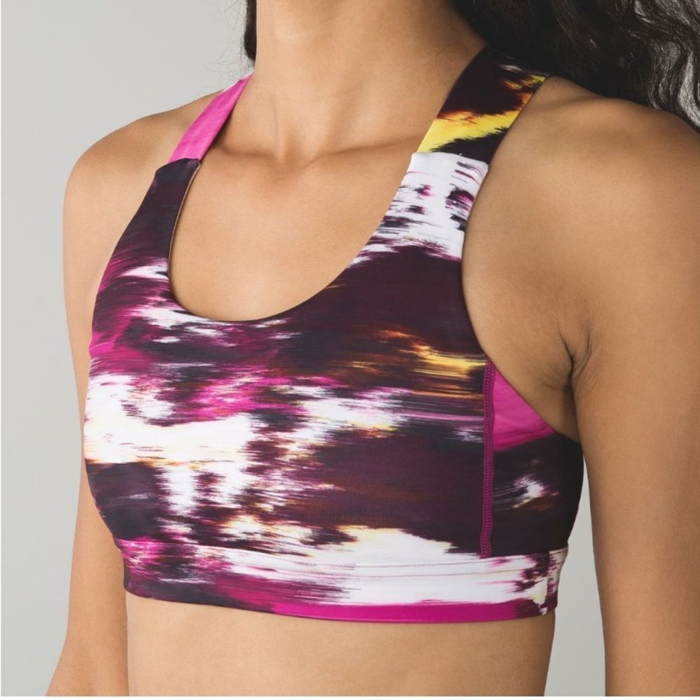 Lululemon All Sport Bra III Pigment Wind Berry Rumble Multi Pink size 4